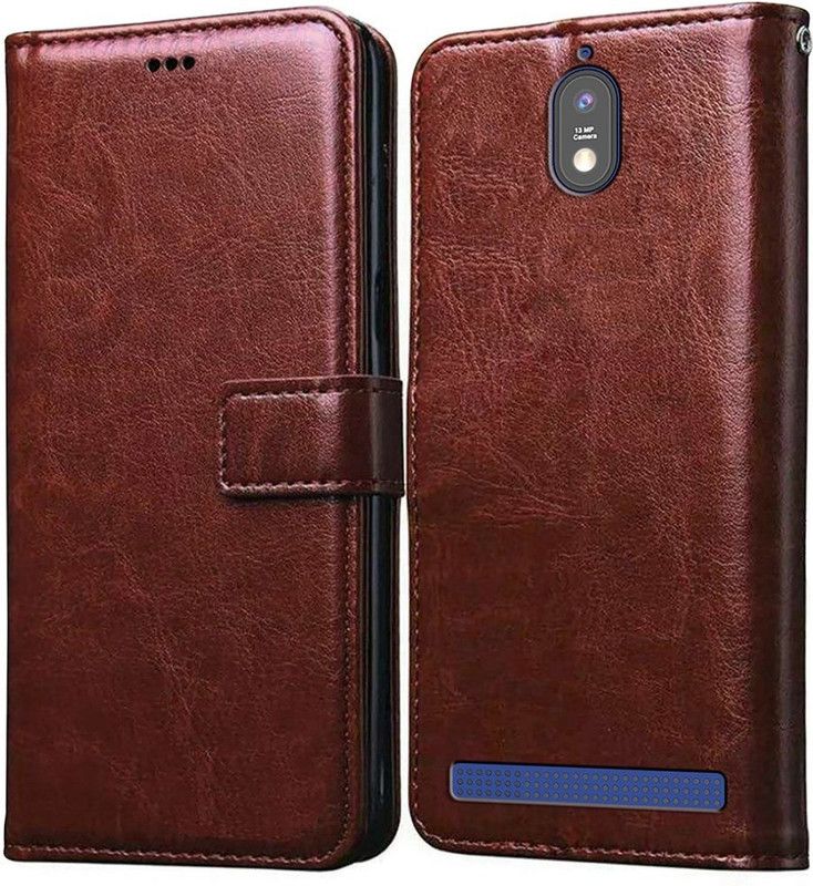 Tingtong Flip Cover for Jio Phone Next  (Brown, Dual Protection)