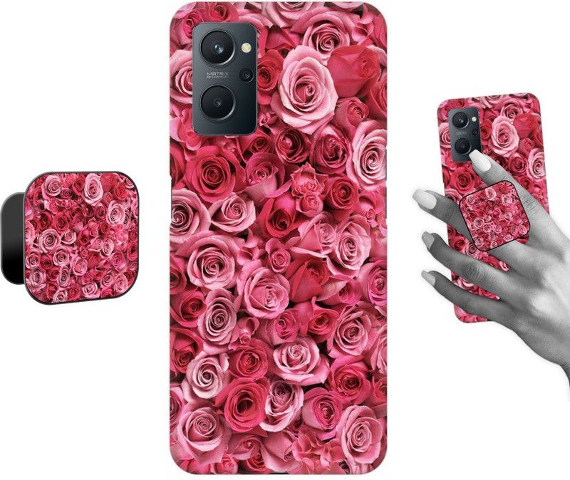 COBIERTAS Back Cover for Realme 9i  (Pink, Cases with Holder, Pack of: 2)
