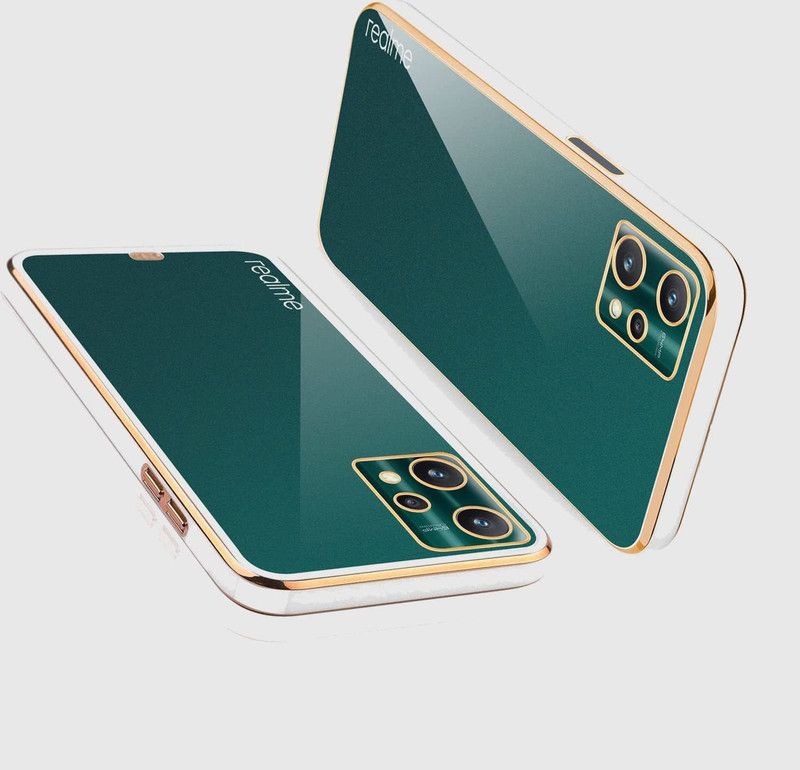 Just Be You Back Cover for Realme C35 | Gold Electroplating Transparent Chrome | Raised Edges  (White, Flexible, Silicon, Pack of: 1)