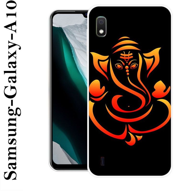 SHIVKUDI Back Cover for Samsung Galaxy A10  (Black, Orange, Grip Case, Silicon)
