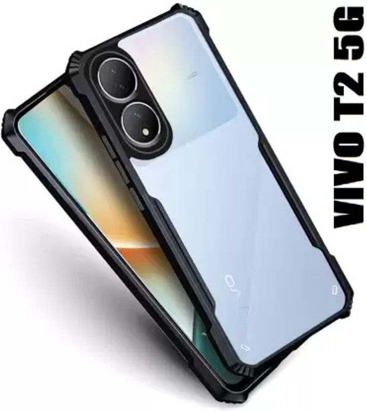 Mobile Back Cover Front & Back Case for Vivo T2 5G, Vivo T2 5G, (IPK)  (Black, Transparent, Grip Case, Pack of: 1)