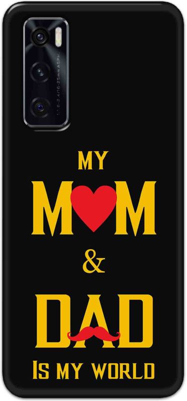 NDCOM Back Cover for Vivo V20 Se Mom Dad Is My World Printed  (Multicolor, Hard Case, Pack of: 1)