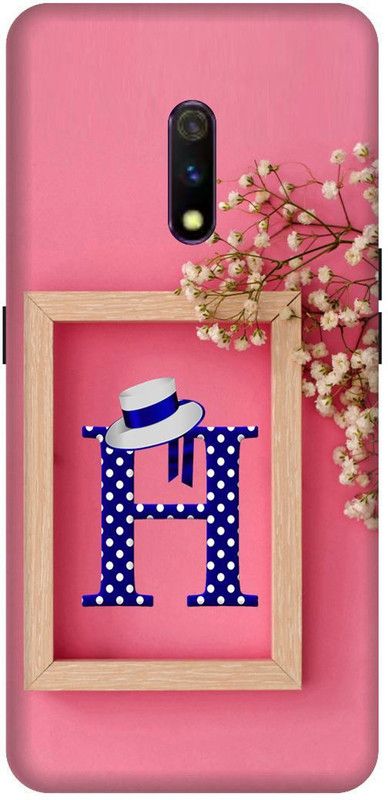 SSMORYA Back Cover for Realme X,H letter, Pink Multicolour Printed  (Multicolor, Shock Proof, Pack of: 1)