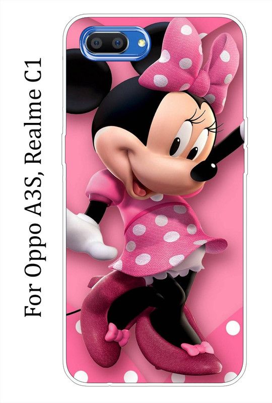 Ghumakkad Back Cover for OPPO A3s, Realme C1  (Black, Pink, Grip Case, Silicon, Pack of: 1)