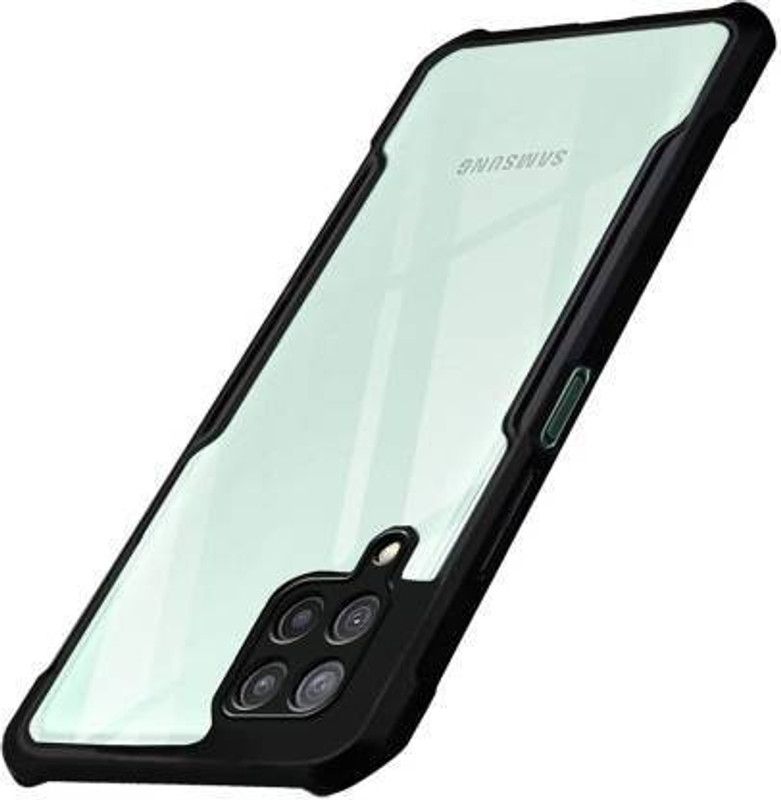 EmptyMinds Back Cover for Samsung Galaxy A22 4G  (Black, Transparent, Dual Protection, Pack of: 1)
