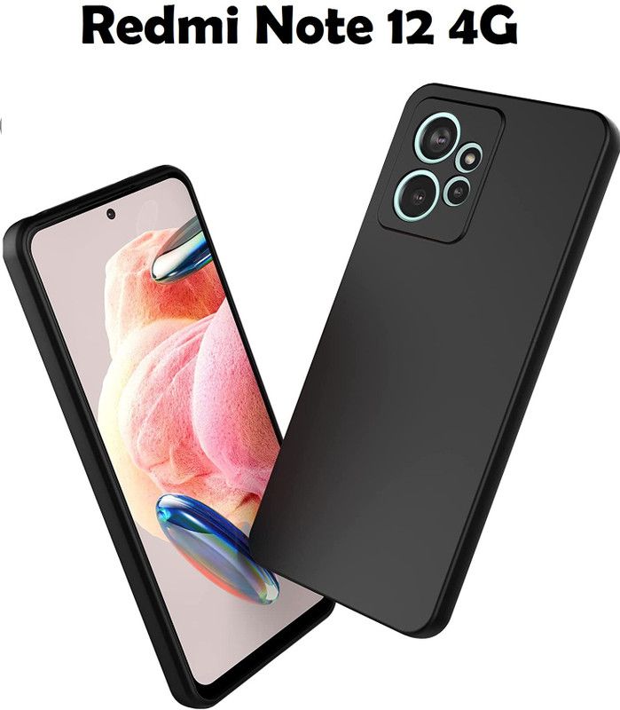Aaralhub Back Cover for REDMI Note 12 4G, Redmi Note 12, (CH)  (Black, Shock Proof, Silicon, Pack of: 1)