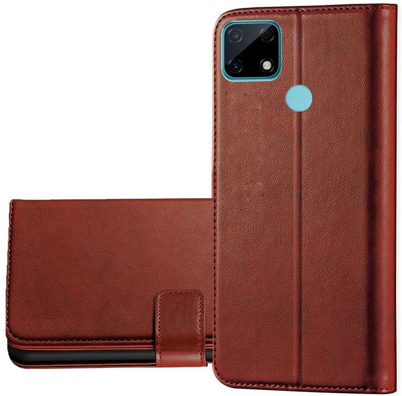 GROOZ Back Cover for Realme C12  (Brown, Dual Protection, Pack of: 1)