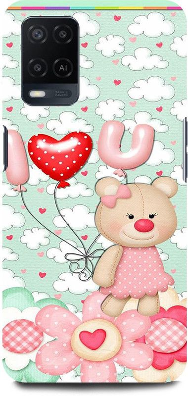 JUGGA Back Cover for OPPO A54, CPH2239, TEDDY, BEAR, DOLL, CARTOON, ART  (Pink, Hard Case, Pack of: 1)