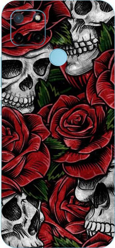 AsSkin Realme C21Y, real me c21y Mobile Skin  (Ultra Super Roses And Skulls With High Matte Finish.)