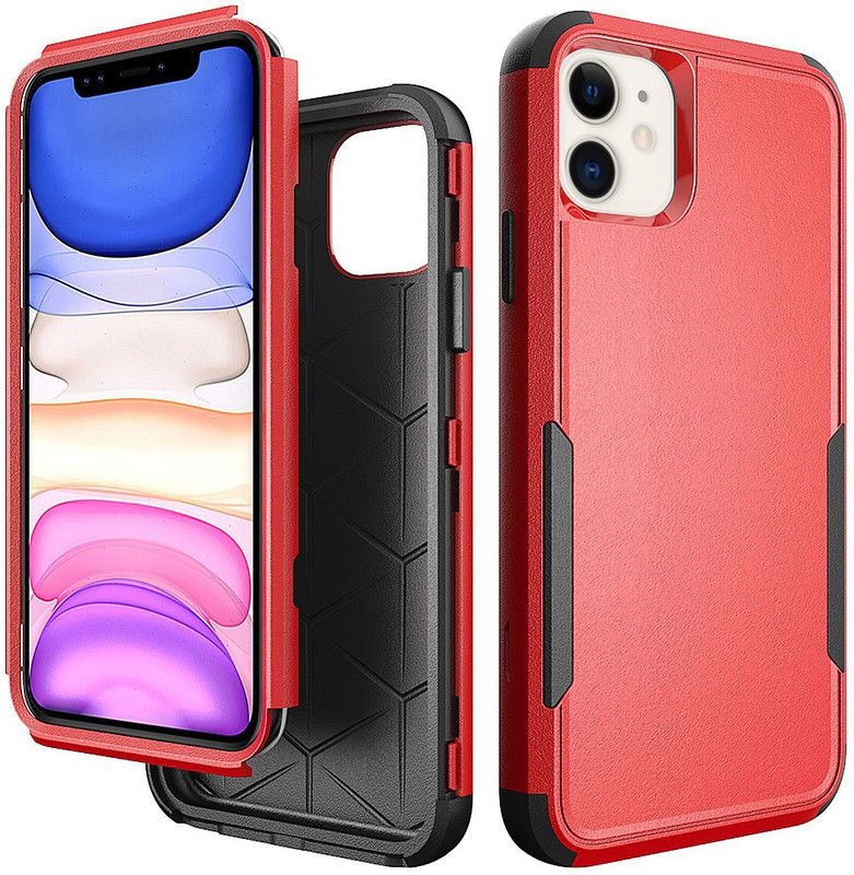 Mofi Back Cover for Apple iPhone 11 (6.1 Inch)  (Red, Dual Protection, Pack of: 1)