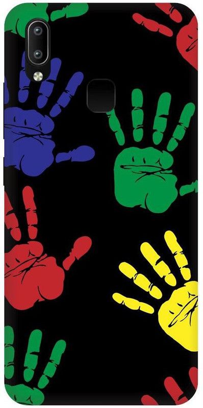 URCHIN Back Cover for Vivo Y93 hands, colour, holi, colourfull, dark, black  (Multicolor, Shock Proof, Pack of: 1)