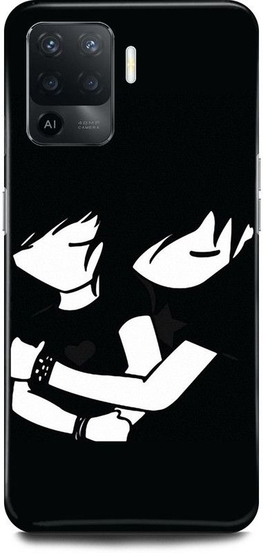 JUGGA Back Cover for OPPO F19 Pro, COUPLE, LOVE, HUGG, BLACK, SHADE  (Black, Hard Case, Pack of: 1)