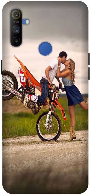 SSMORYA Back Cover for Realme Narzo 20A, Biker Couple Printed Back Cover  (Multicolor, Hard Case, Pack of: 1)