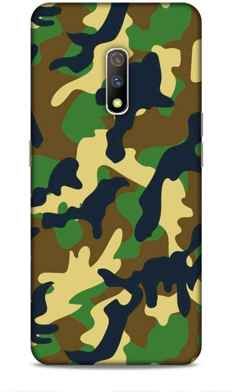 zingcart Back Cover for REALME X, Green Camo Print Printed Back Cover Case  (Multicolor, Hard Case, Pack of: 1)