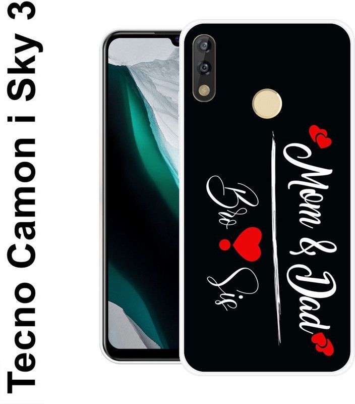 KLC Back Cover for Tecno Camon I Sky 3  (Black, White, Grip Case, Silicon)