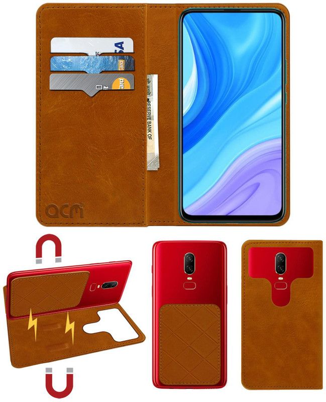 ACM Flip Cover for Huawei Enjoy 10 Plus  (Gold, Cases with Holder, Pack of: 1)