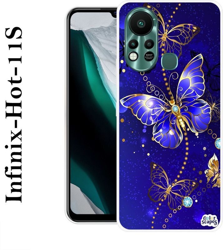 KLC Back Cover for Infinix Hot 11s  (Blue, Grip Case, Silicon)