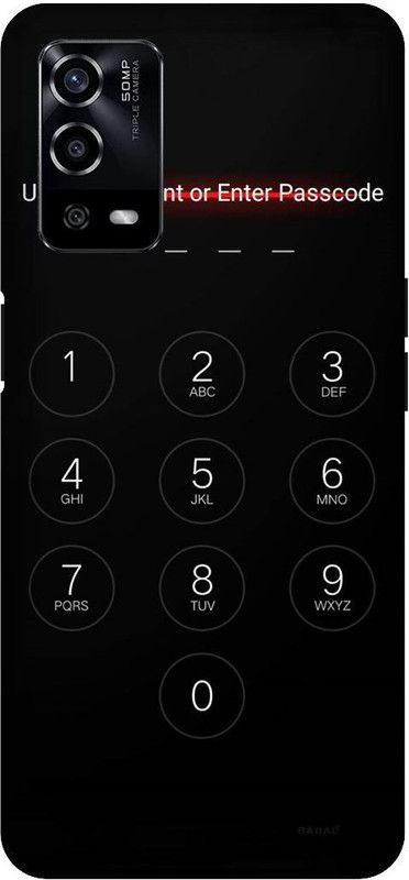 UMPRINT Back Cover for Oppo A55/CPH2325, Passcode Screen Unlock Printed Back Cover  (Multicolor, Hard Case, Pack of: 1)