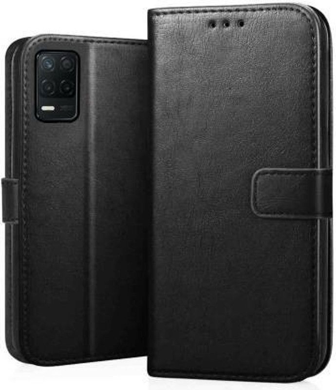 Casely Flip Cover for Realme 8 5G Realme 8s 5G Flip Cover Leather Magnetic Flip Wallet Case Cover  (Black, Dual Protection, Pack of: 1)