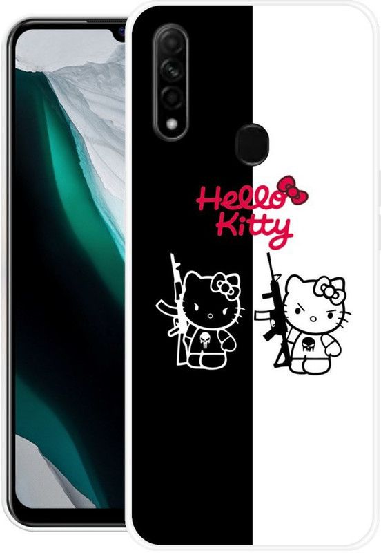SUPER CASE Back Cover for Oppo A31  (Black, White, Grip Case, Silicon)