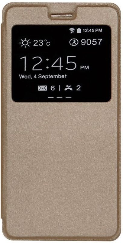 Elica Flip Cover for Vivo V9  (Gold, Shock Proof, Pack of: 1)