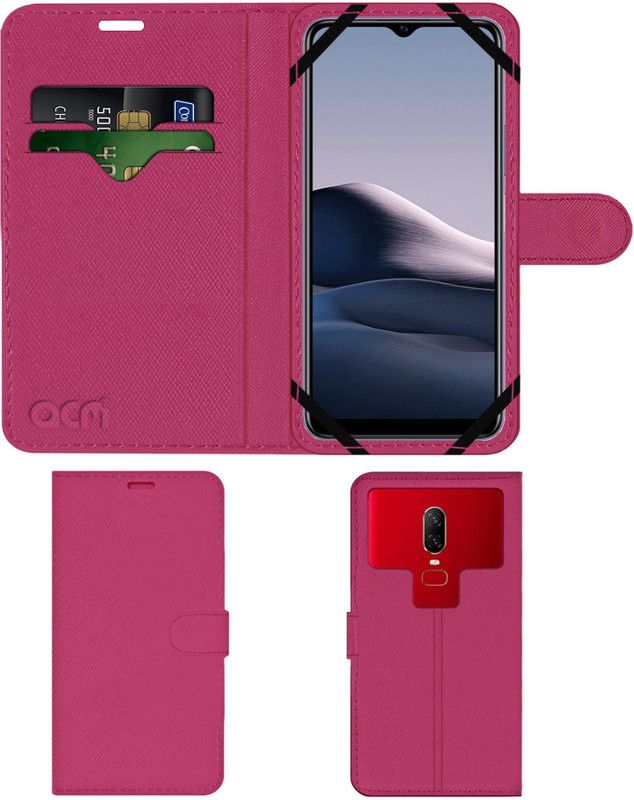 ACM Flip Cover for Vivo Y20I  (Pink, Cases with Holder, Pack of: 1)