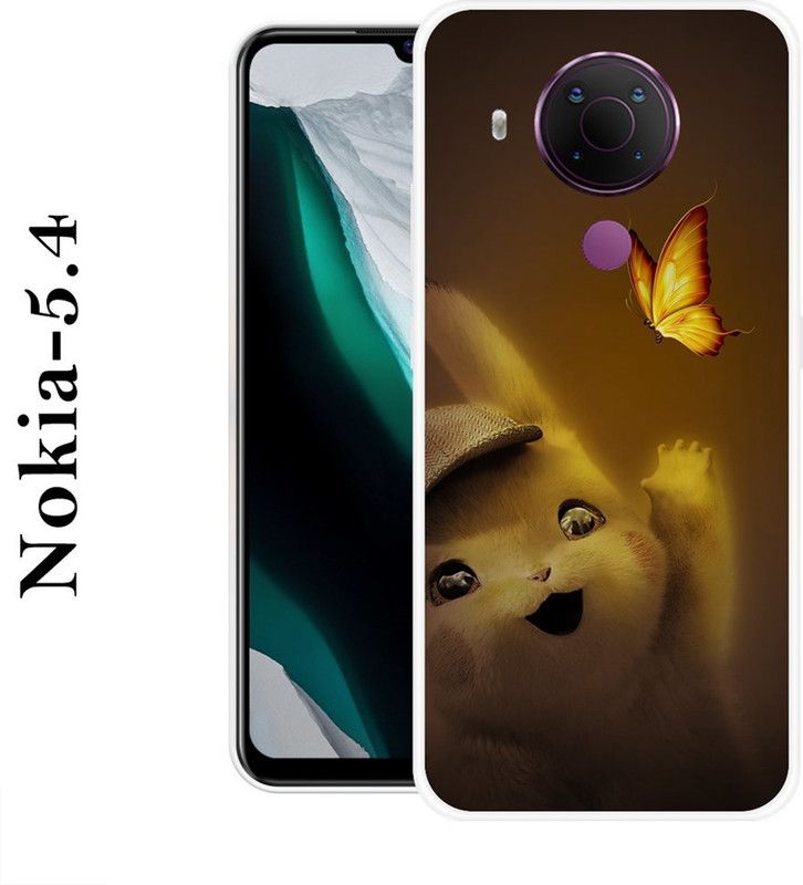 SHIVKUDI Back Cover for Nokia 5.4  (Yellow, Brown, Silicon)