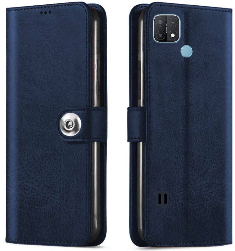 Yofashions Flip Cover for REALME C25Y  (Blue, Pack of: 1)