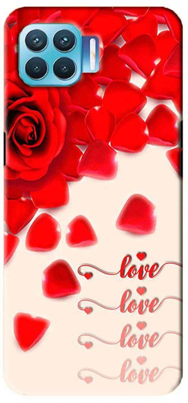NDCOM Back Cover for OPPO F17 PRO Love Red Roses Printed  (Multicolor, Hard Case, Pack of: 1)