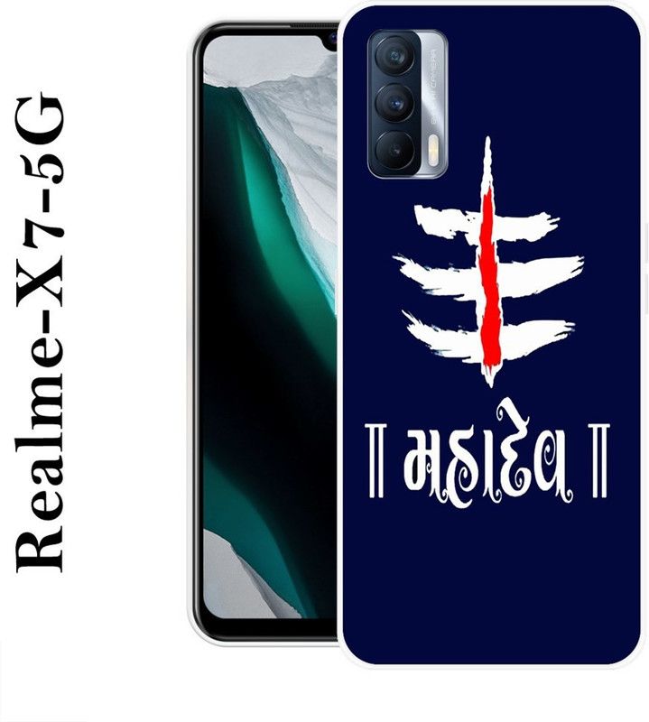 KLC Back Cover for Realme X7 5G  (Blue, White, Silicon)