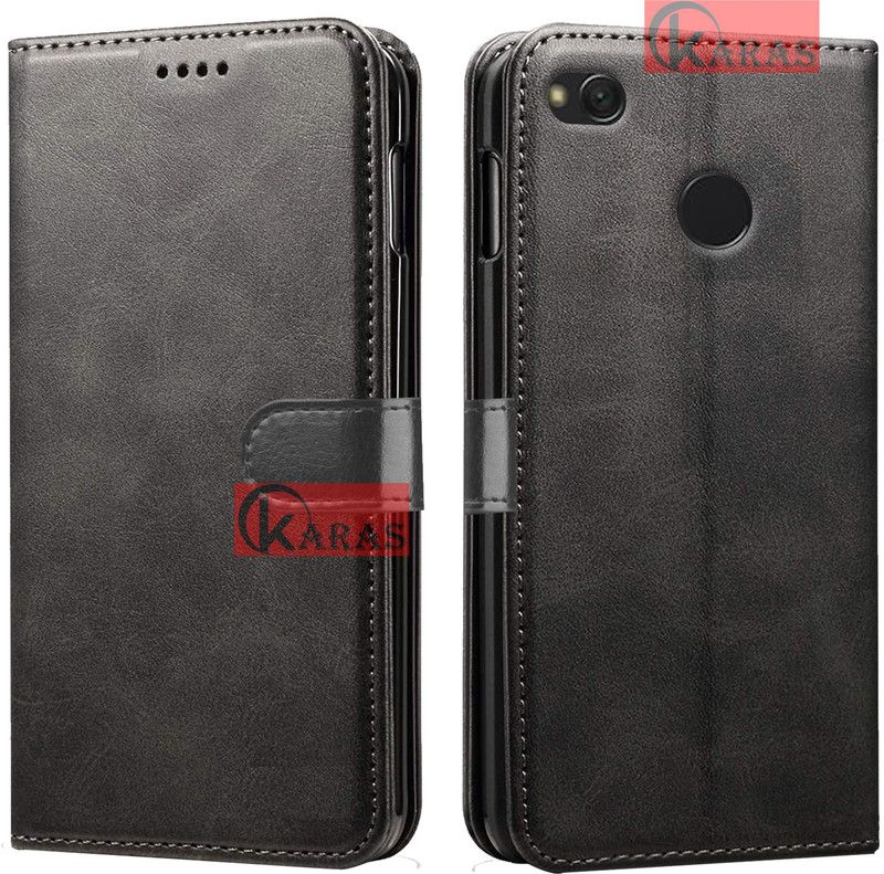 KARAS Flip Cover for Mi Redmi 4  (Black, Dual Protection, Pack of: 1)