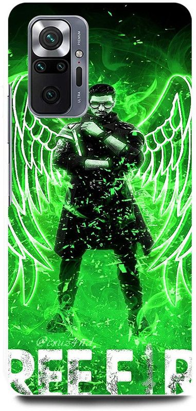 FRONK Back Cover for REDMI Note 10 Pro, FREE, FIRE, GAME, TEAM  (Green, Hard Case, Pack of: 1)