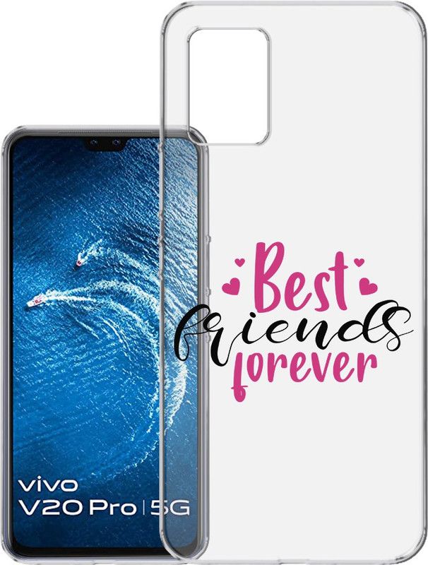 HANIRY Back Cover for Vivo V20 / V2025 back cover / BEST FRIENDS FOREVER TEXT / Designer / PNG_86  (Multicolor, Flexible, Silicon, Pack of: 1)