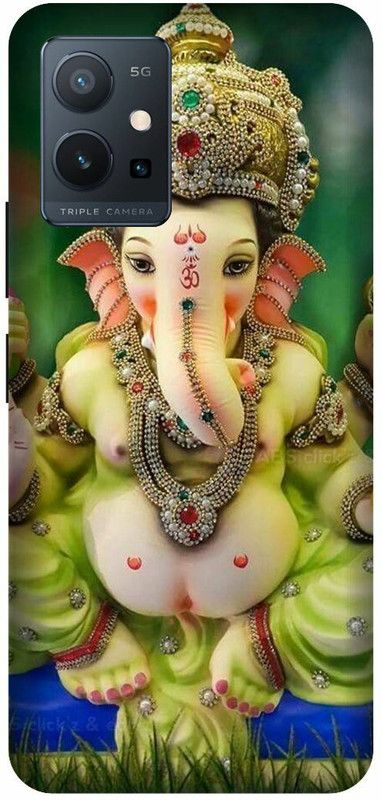 3D U PRINT Back Cover for IQOO Z6 (5G) ,IQOOI2127 , Ganesh Ji,Gabpati,bapa  (Green, Hard Case, Pack of: 1)