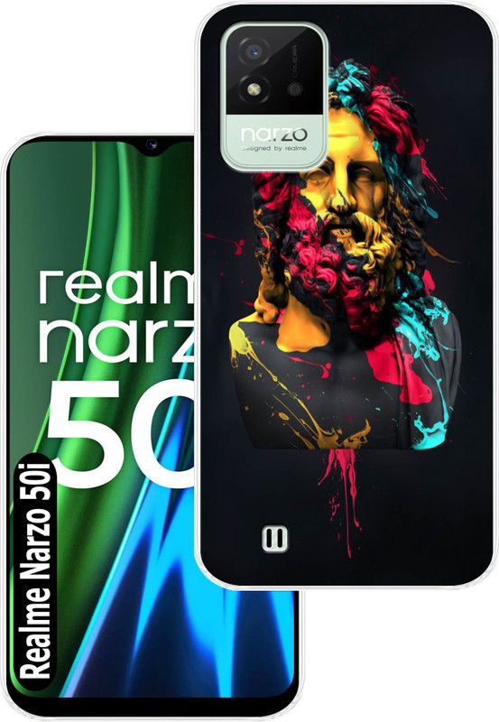 Goldista Back Cover for Realme Narzo 50i  (Multicolor, Flexible, Silicon, Pack of: 1)
