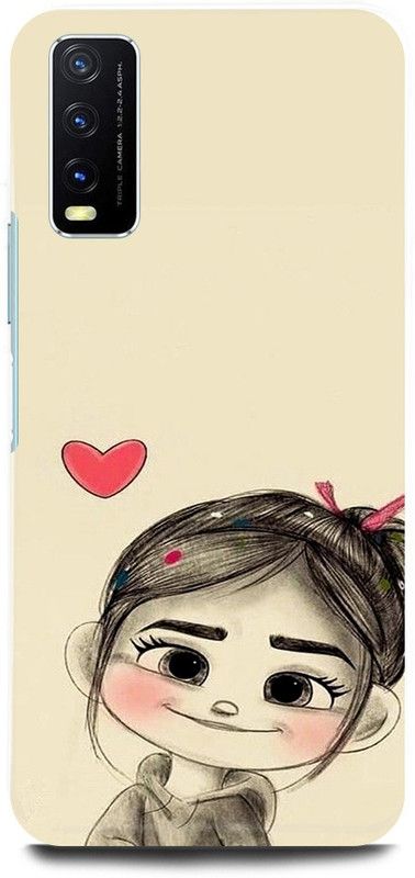 play fast Back Cover for Vivo Y20G, v2065 GIRL, CUTE, GIRL, LOVELY, GIRL, ANIME, LOVE  (Beige, Hard Case, Pack of: 1)