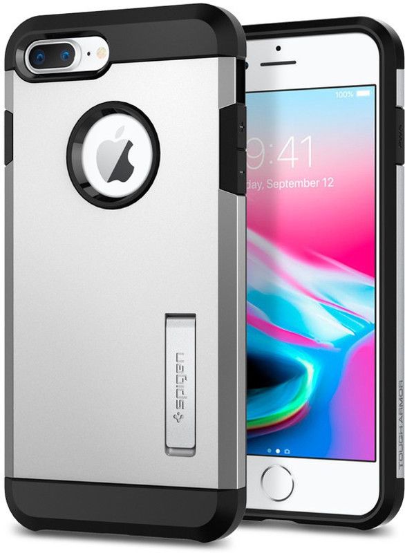 Spigen Tough Armor Back Cover for Apple iPhone 8 Plus, Apple iPhone 7 Plus  (Silver, Shock Proof, Pack of: 1)