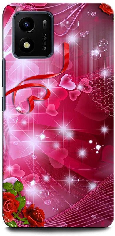 INTELLIZE Back Cover for VIVO Y15s HEART, ROSE, LOVE, RED, FLOWER  (Multicolor, Hard Case, Pack of: 1)