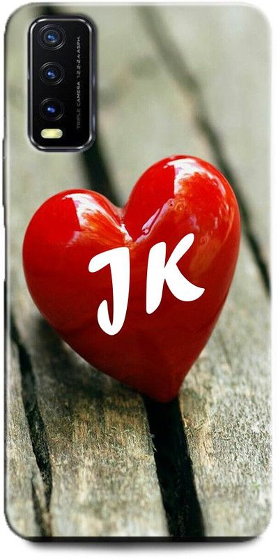 INDICRAFT Back Cover for Vivo Y12G, V2068 J K, J LOVES K, NAME, LETTER, ALPHABET, JK LOVE, HART, BLUE  (Multicolor, Dual Protection, Pack of: 1)