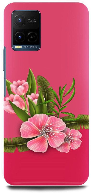 play fast Back Cover for Vivo Y21T, V2135 PINK, GREEN, FLOWER, FLOWERS, ART  (Pink, Hard Case, Pack of: 1)