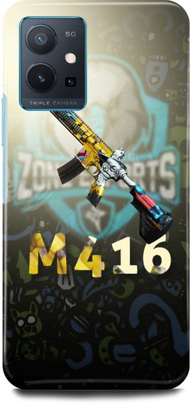 play fast Back Cover for Vivo T1 5G, V2141 PUBG, GAME, GUN, M416, BANDOOK  (Grey, Hard Case, Pack of: 1)