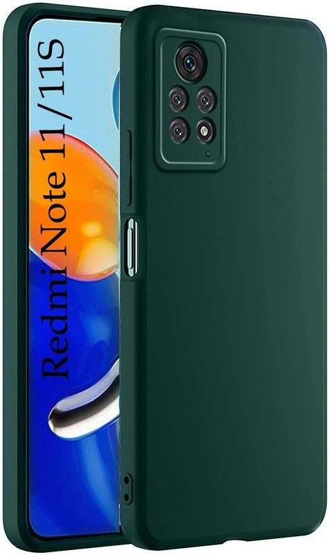 YOCOLOURS Back Cover for Redmi Note 11, Note 11s  (Green, Grip Case, Silicon, Pack of: 1)