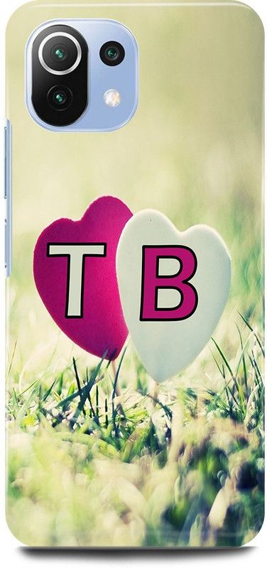 JUGGA Back Cover for Xiaomi 11Lite NE, T LOVES B NAME,T NAME, B LETTER, ALPHABET,T LOVE B NAME  (Green, Hard Case, Pack of: 1)