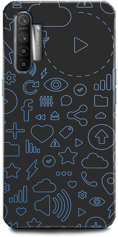 BARMANS Back Cover for Realme X2 / facebook,cross,plus,minus,abstract,dark,star,heart  (Multicolor, Shock Proof, Pack of: 1)