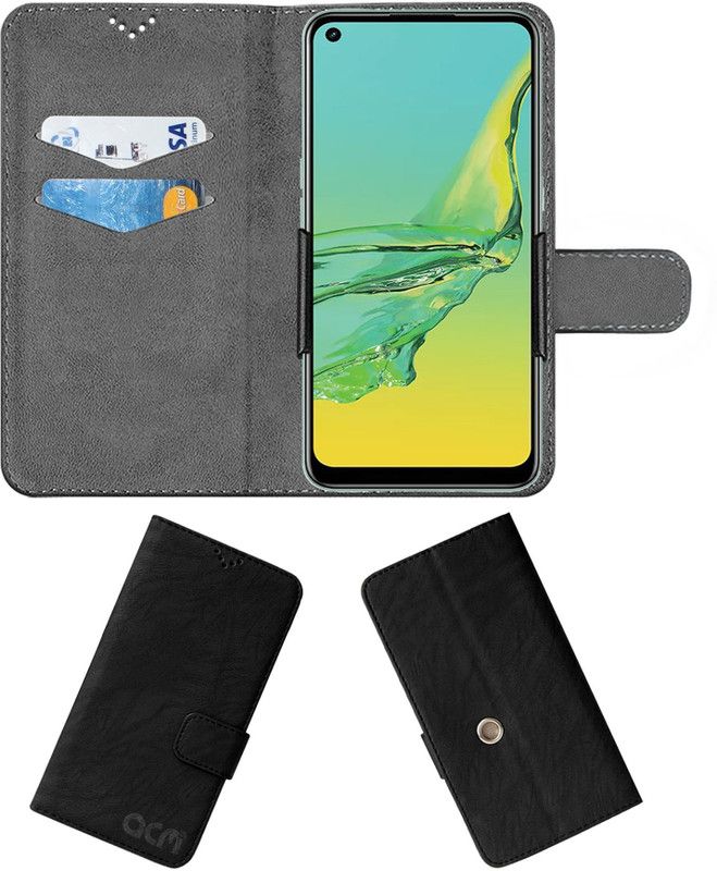 ACM Flip Cover for Oppo A33  (Black, Cases with Holder, Pack of: 1)