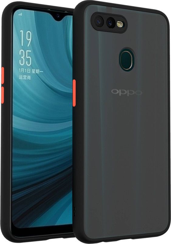 AOnes Back Cover for Oppo A5S  (Black, Cases with Holder, Pack of: 1)