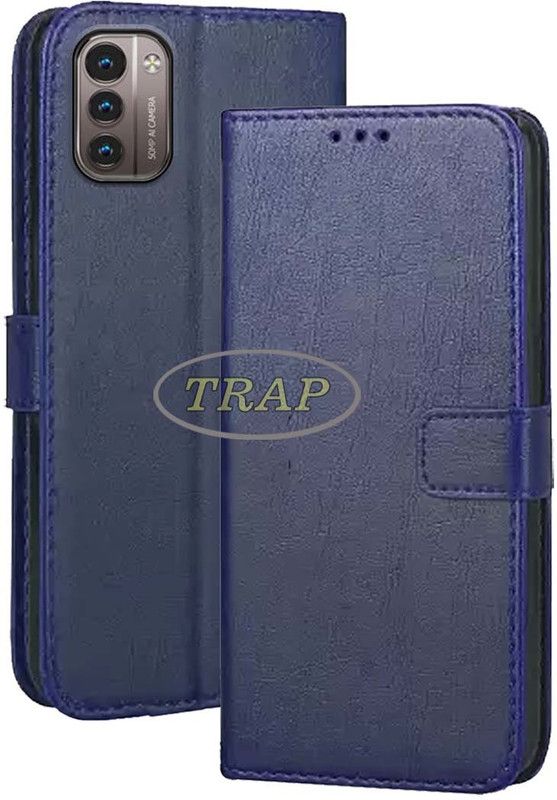 Trap Back Cover for Nokia G21  (Blue, Cases with Holder, Pack of: 1)
