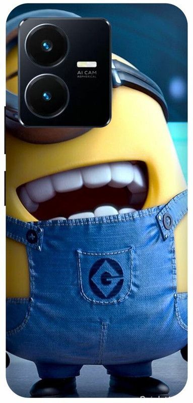Dimora Back Cover for vivo Y22, MINIONS CARTOONS EMOJIFUNNY MINIONS COMIC  (Yellow, Hard Case, Pack of: 1)