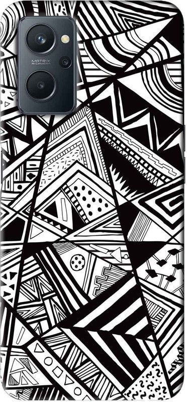 NDCOM Back Cover for Realme 9i Geometric Stripes Printed  (Multicolor, Hard Case, Pack of: 1)