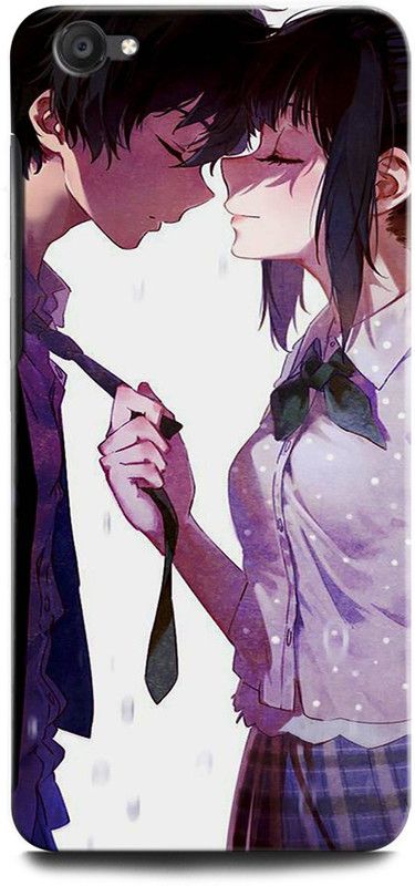 ORBIQE Back Cover for ViVO Y55L GIRL BOY, ANIME, LOVE, SWEET COUPLE, TOGETHER, ANIMATION  (Multicolor, Hard Case, Pack of: 1)